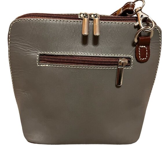 Vera Pelle Italian Made Leather Small Minimalist Crossbody Handbag - Picture 1 of 8